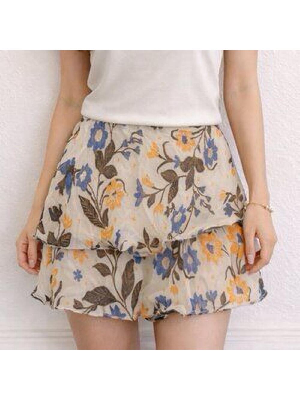 Anthropologie floral mini skirt small